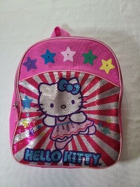 Hello Kitty Sequin Backpack 14” Sanrio Stars Bow School Bag Lights Not Working